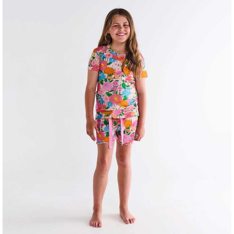 Kip&Co Follow The Sun Organic Cotton Short Sleeve Tee & Frill Short PJ Set image number 1